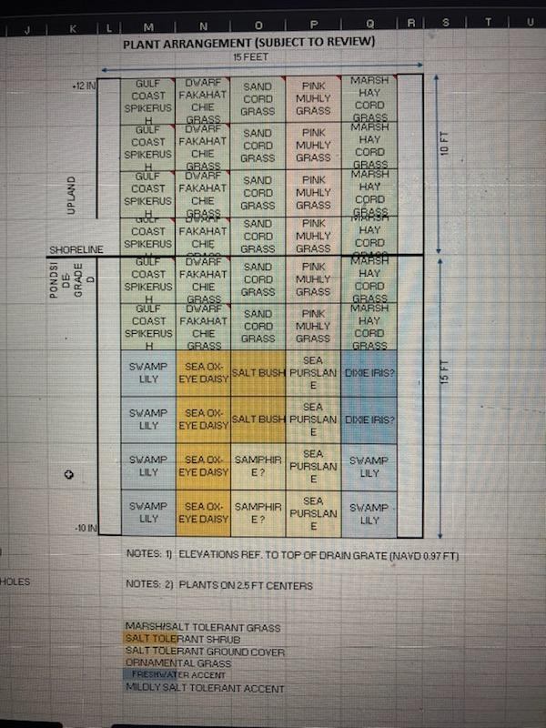 Retention Pond Test Plant Layout